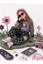 Girl's Tracksuit Set Crop Sweatshirt - Checkered Loose Sweatpants Oversize Winter Wear (Ages 4-10) - 6