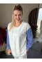 Women's stylish two-piece set with shoulder and hem snap detail, balloon sleeve shirt, and matching pants. - 7