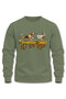 Hunting: Rabbit Hunting and Hunting Dog Print, Regular Fit, 100% Cotton, Khaki Sweatshirt