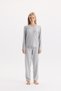 100% Cotton Long Sleeve Soft Textured Comfortable Cut Pajama Set 27410