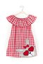 Girl's Plaid Summer Dress with Heart Glasses - 3