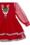 Girl's Christmas Deer Tulle Red Costume Dress – Ages 2-8 - 5