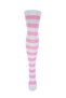 Women's White Pink Striped Cotton Knee High Socks - Design Socks - 3