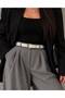 Oval Gold Buckle Belt Waist Belt Coat Belt Dress Belt Trouser Belt - 2