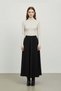 Women's Hidden Zipper Open Hem Skirt - 18264Etk Black - 3