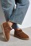 Mary Desert Dark Beige Genuine Suede Leather Flat Sole Women's Short Boots with Plush Lining - 3