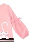 Pink Cute Friends Girls' Woven Balloon Sleeve Winter Dress - 6