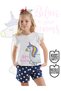 Polka Dot Unicorn Girls Summer T-Shirt Poplin Shorts Set