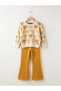Girl's Heart Model Bead Detailed Sweater Knitwear Trousers Beret 3-Piece Set - 5