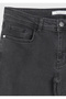 Anthracite Straight Slim Fit Denim Cotton Blended Trousers - 8