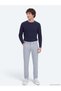 Gray Woven Slim Fit Casual Trousers