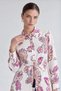 Beige Shirt Dress with Shirt Collar and Pattern - 4