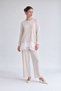 Beige Tunic Set with Chiffon Details and Buckle Detail