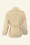 Black Palm Embroidered Cream Color Jean Jacket - 4