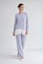 Chiffon-Detailed Tunic Set, Gray