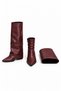Burgundy Look Boot with Detachable Accessories, Heel, Pointed Toe, Zipper Closure, Women's Shoes. - 5