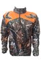 Avcilik Forest Pattern Çulluk English Setter Printed Orange Detailed Semi-Zip Winter Sweatshirt