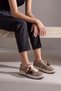 Women's Sneaker Thick Sole Denim Removable Beaded Buckle Sports Shoes Porento Beige Denim - 3