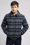 Santos men's classic collar 100% cotton jacket, navy blue and green. - 2