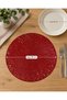 Set of 8 Red Mesh Placemats with Mesh Pattern—Vinyl, Non-Slip, Washable, Heat-Resistant - 4