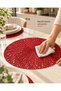 Set of 8 Red Mesh Placemats with Mesh Pattern—Vinyl, Non-Slip, Washable, Heat-Resistant - 3