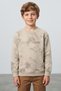 Patterned Embossed Printed Crew Neck Boys' Sweatshirt - 2