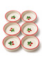 Handmade Ceramic Strawberry Patterned 6-Piece Breakfast Bowl and Snack Bowl Set