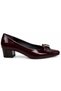 Apras Genuine Leather Comfort Orthopedic Women's Classic Heeled Shoes Claret Red - 2