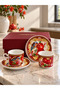 Pomegranate Flower Luxury Coffee Cup Set for 2, in a Special Gift Box, 90 ml