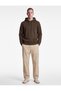 Brushed Long-Sleeve Basic Hooded Sweatshirt