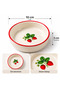 Handmade Ceramic Strawberry Patterned 6-Piece Breakfast Bowl and Snack Bowl Set - 4