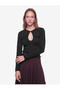 Slim Fit Cotton Crew Neck Long Sleeve T-Shirt with Gathered Detail - 3