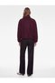Zippered Stand Collar Cashmere Bomber Jacket with Pockets and Long Sleeves - 4