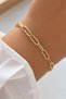 Cm Jewelry Gold Color Paperclip Chain Minimal Women's Steel Bracelet Does Not Tarnish, Does Not Lose Color