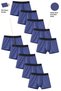 Boys' Cotton Slim Fit Breathable Boxers 10-Pack Blue-Blue