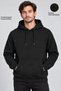 Men's Black Hooded Basic Slim Fit Sweatshirt with Pockets