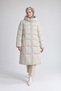 High Collar Goose Feather Coat Beige