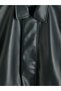 Özmarka New Season Black Regular Fit Men's Leather Look Jacket - 8