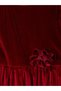 Ozmarka New Season Red Crew Neck Girls' Velvet Dress - 2