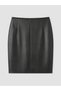 Ozmarka New Season Black Plus Size Leather Look Mini Skirt - 4