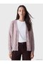 Ozmarka New Season Lilac V-Neck Patterned Women's Knitwear Cardigan
