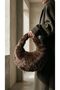 Brown Plush Women's Handbag, Soft Faux Fur Lined Mini Shoulder Bag, Bzeldr05.