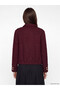 Peak New Season Burgundy Shirt Collar Women's Tweed Jacket - 5
