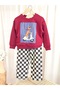 Dog Printed Sweatshirt and Checkerboard Patterned Sweatpants Boys' Top and Bottom Set - 2