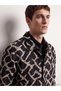 Ozmarka New Season Black Regular Fit Patterned Men's Jacket - 3
