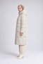 High Collar Goose Feather Coat Beige - 3