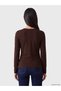 Ozmarka New Season Brown Double Breasted Collar Gathered Soft Touch Blouse - 4