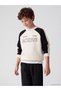 Özmarka New Season Beige Crew Neck Boys' Thick Sweatshirt