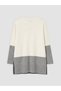 Peak New Season White Crew Neck Patterned Women's Knitwear Sweater - 5