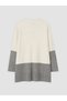 Peak New Season White Crew Neck Patterned Women's Knitwear Sweater - 6
